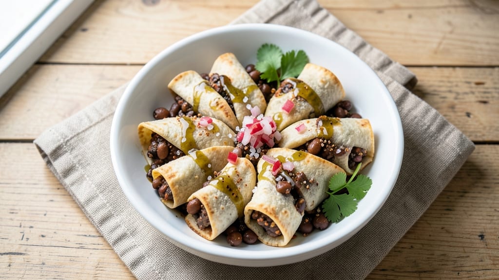 Max And Erma's Black Bean Roll-Ups Recipe: Crispy Tortilla Wraps Stuffed With Creamy Spice
