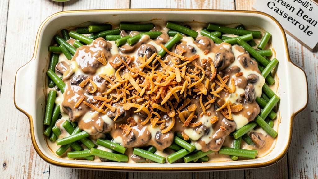 Campbell's Classic Green Bean Casserole Recipe: Crispy Fried Onion Top, Creamy Mushroom Magic