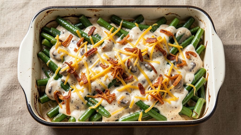 Campbell's Cream of Mushroom Green Bean Casserole Recipe: Crispy Fried Onion Top Every Time