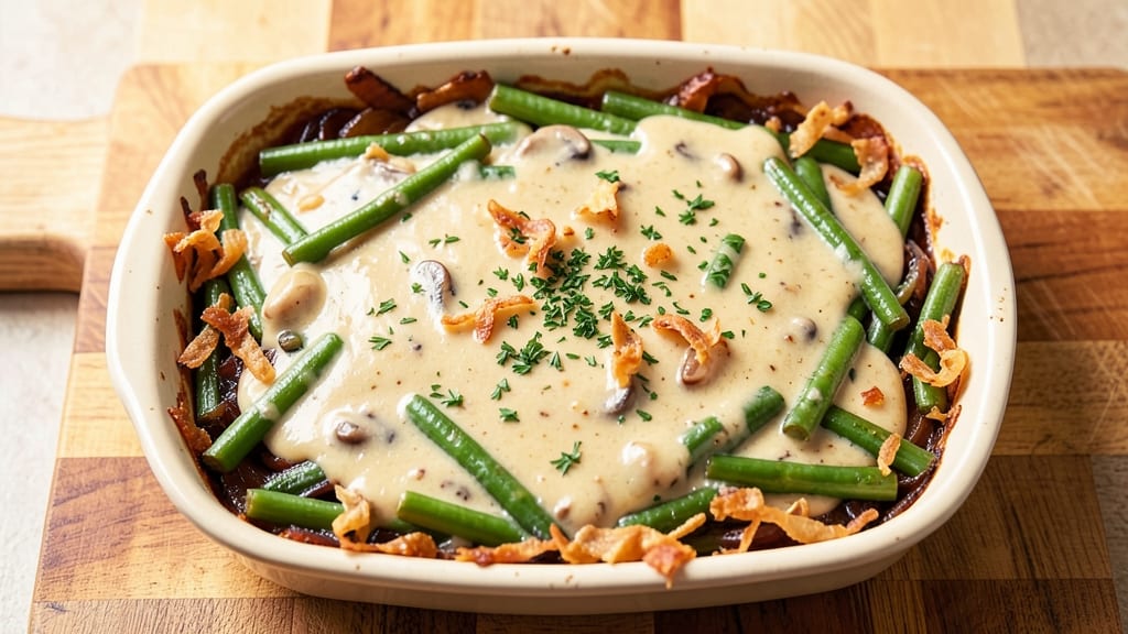 Campbell's Cream of Mushroom Soup Green Bean Casserole Recipe: Crispy Top, Creamy Layers, One-Pan Magic