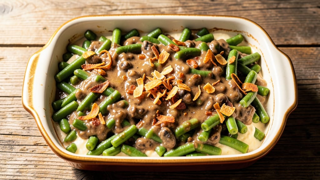 Campbell's Green Bean Casserole Recipe With Cream Of Mushroom: Crispy Top, Creamy Layers, Nostalgic Twist