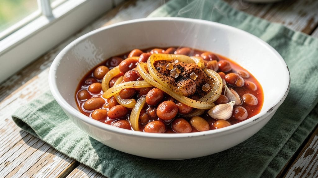 Canned Baked Beans in Tomato Sauce Recipe: Smoky-Sweet One-Pot with Crispy Bacon Topping
