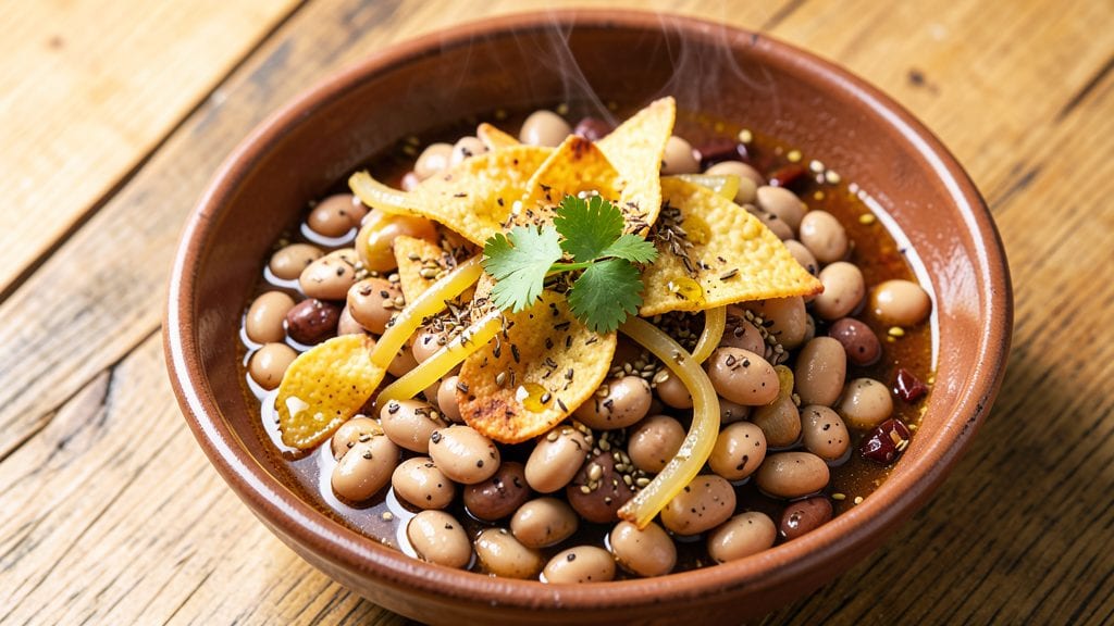 Charro Beans Recipe With Canned Beans: Smoky Chipotle Heat and Crispy Tortilla Strips