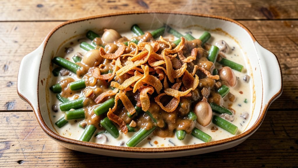Grandma's Green Bean Casserole Recipe: Crispy Top, Creamy Mushroom Dream