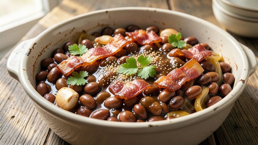 Mom's Baked Beans Recipe: Slow-Simmered Smokiness With Bacon Crunch
