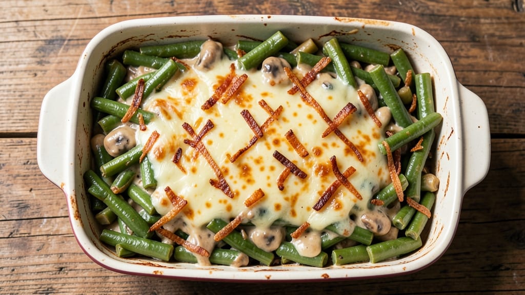 Paula Deen's Green Bean Casserole Recipe: Buttery Fried Onions and Creamy Mushroom Topping