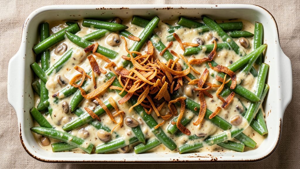 Trader Joe's Green Bean Casserole Recipe: Homestyle Creaminess With Crunchy Onion Top