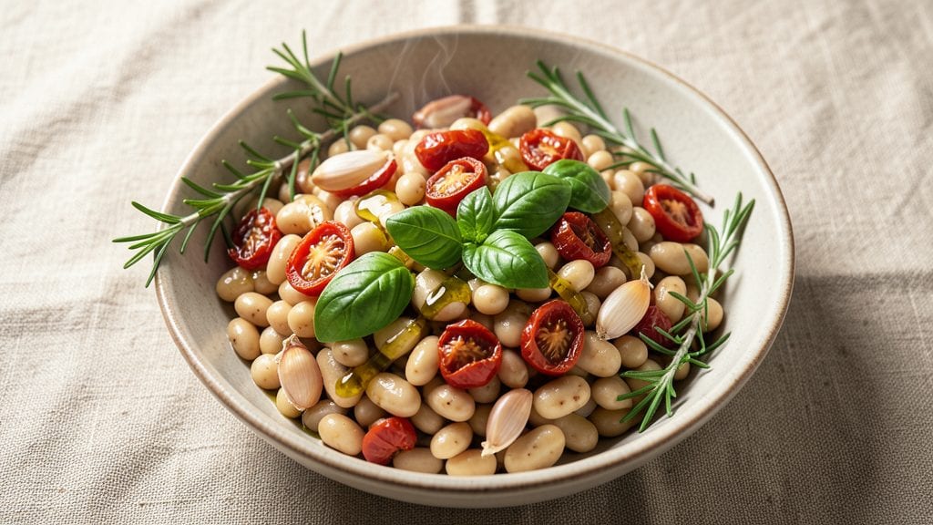 Tuscan Beans Recipe: Rustic Tomato-Basil Simmer With Crispy Pancetta
